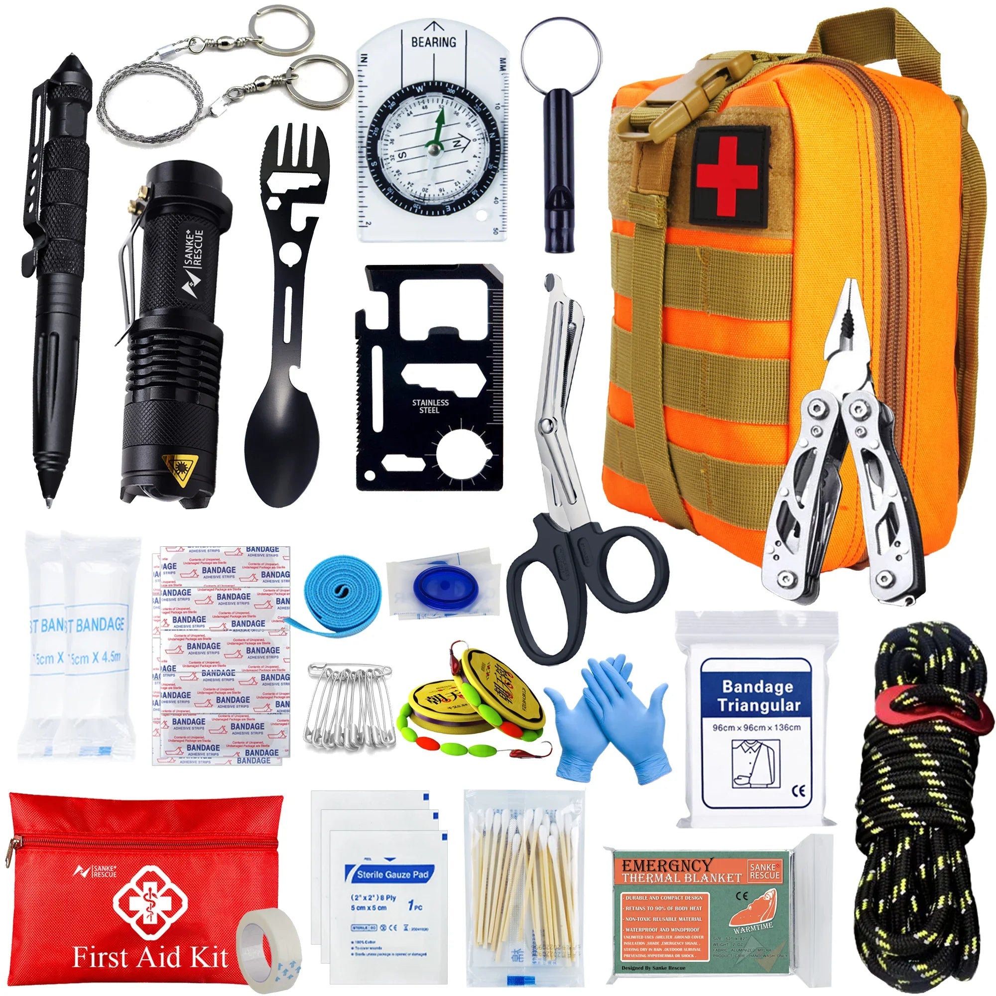 Tactical First Aid Kit – Survival Medical Bag & EDC Pouch for Car and Camping